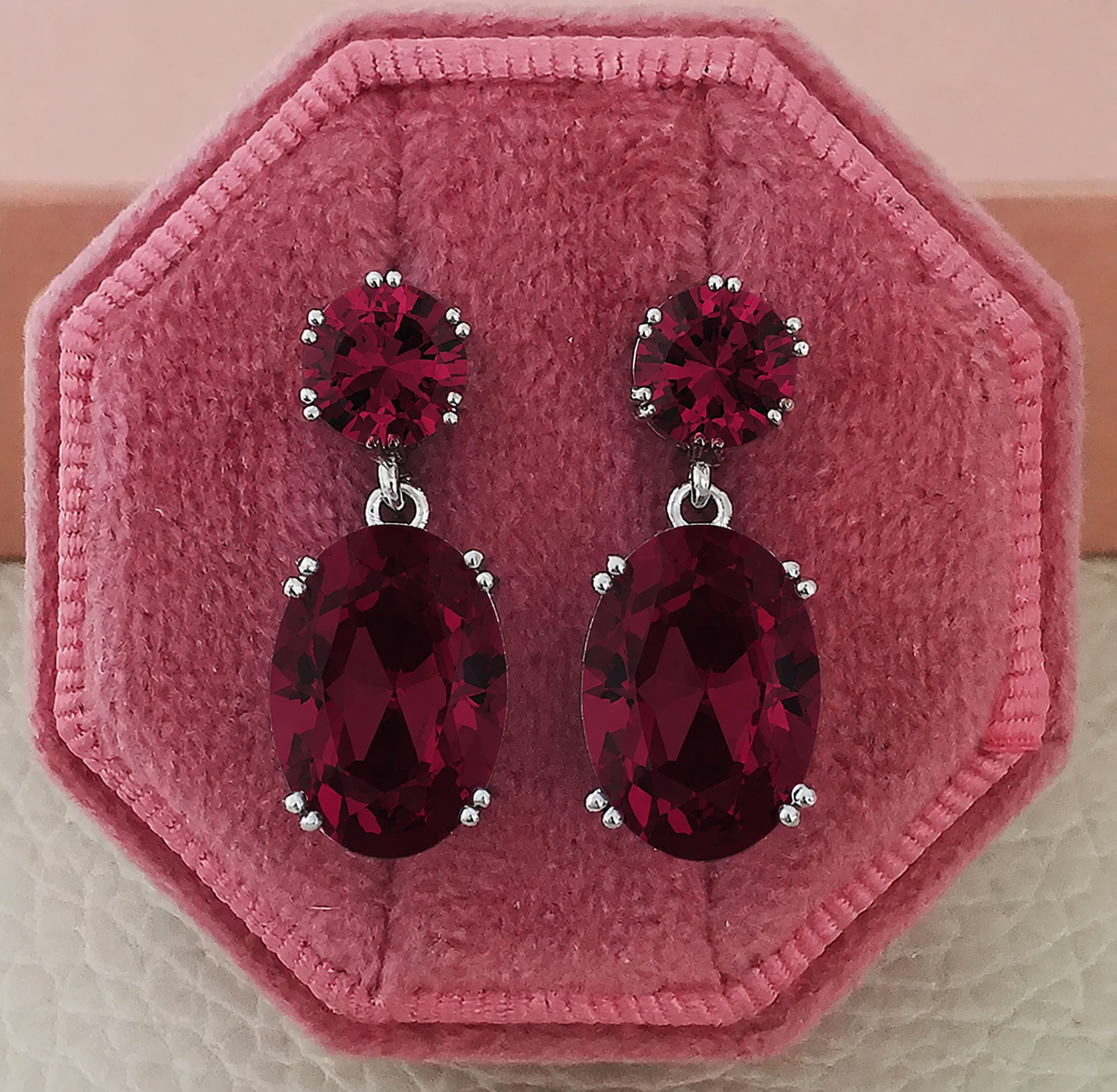 Vintage design Ruby Zirc Drop Earrings