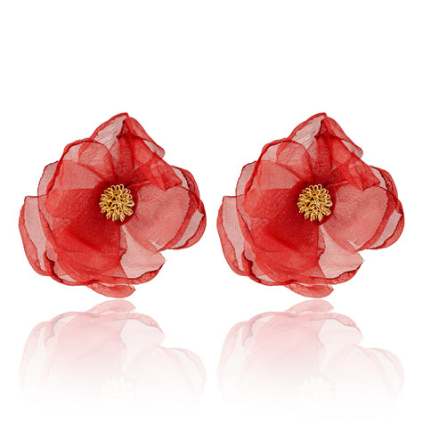 Flora Earring- Rust Red