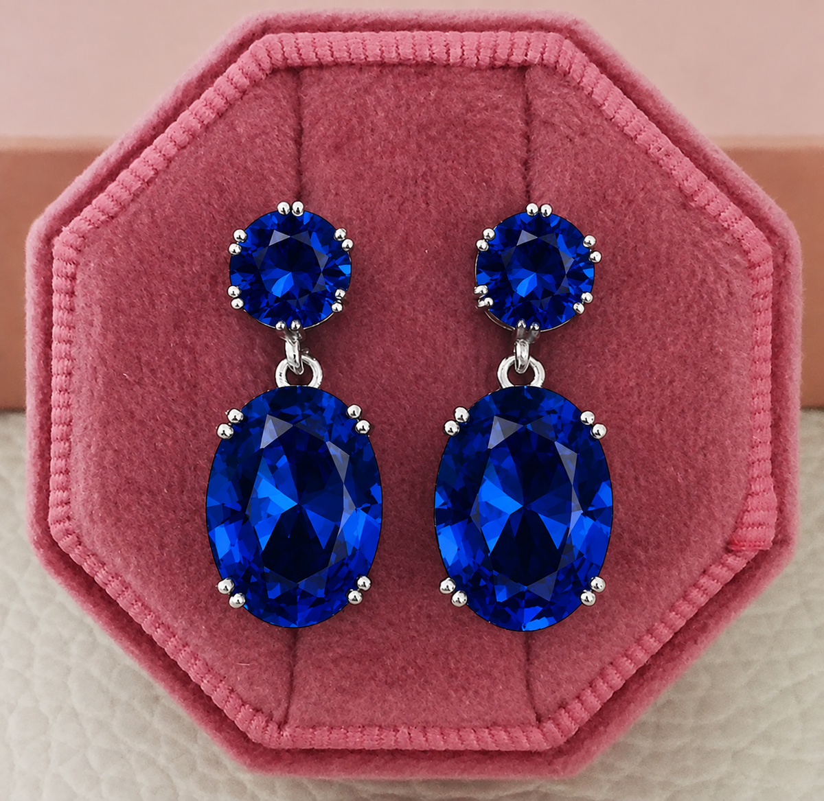 Vintage design Blue Zirc Drop Earrings