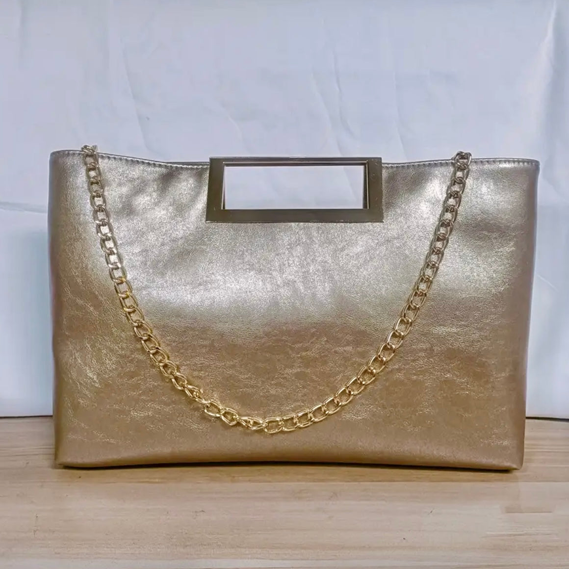 Large Metallic Tote/Clutch