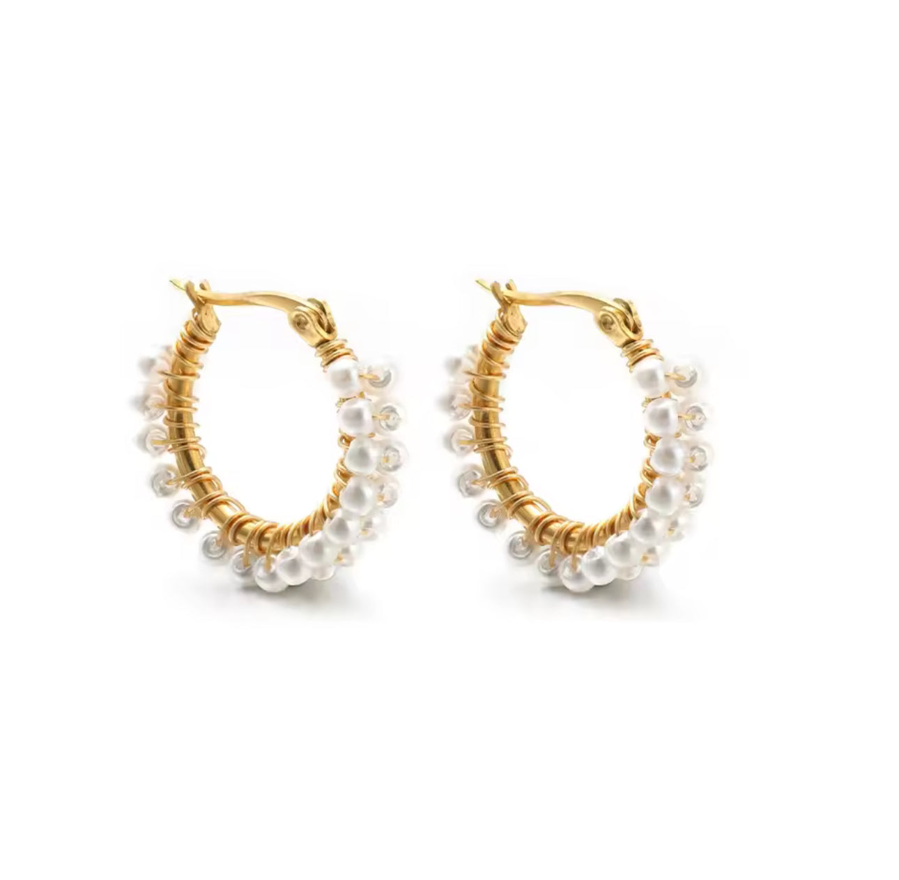 Natural Stone Hoop Earring Sm
