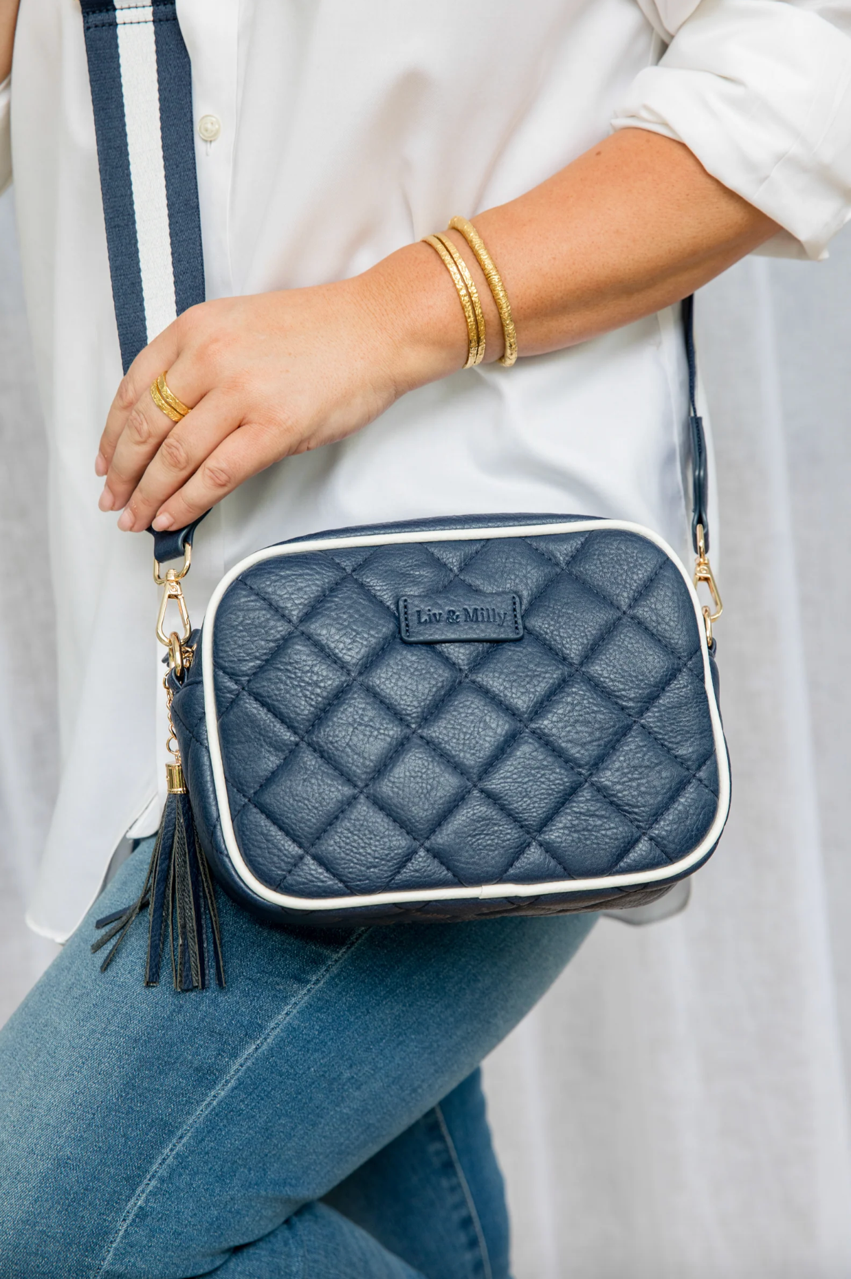 Sally Bag in Navy Quilted