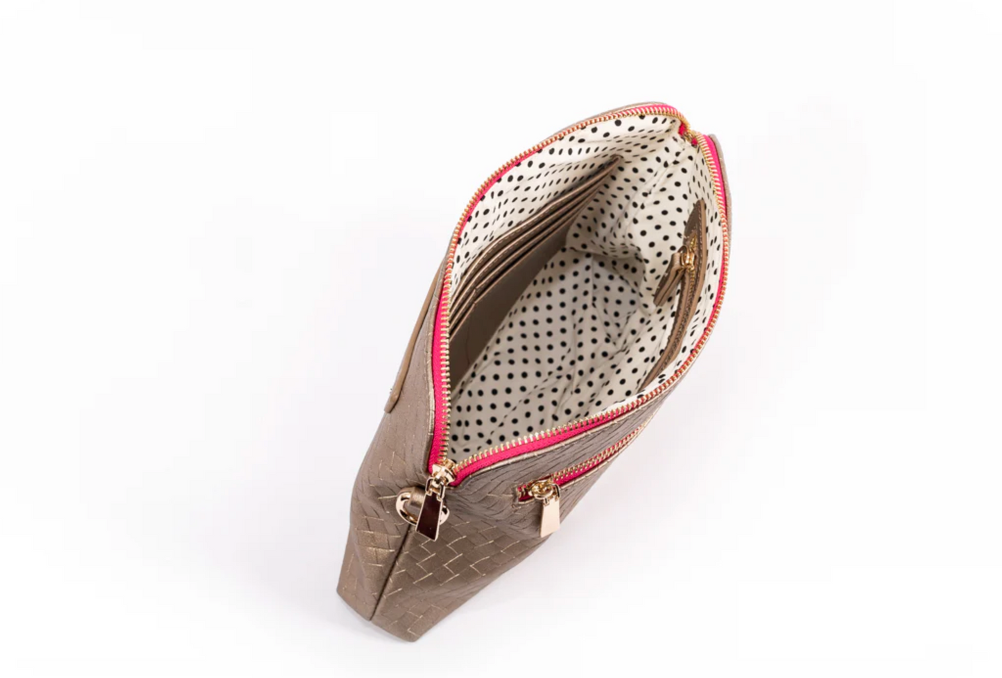 Lucille Cross Body Bag in Metallic Gold
