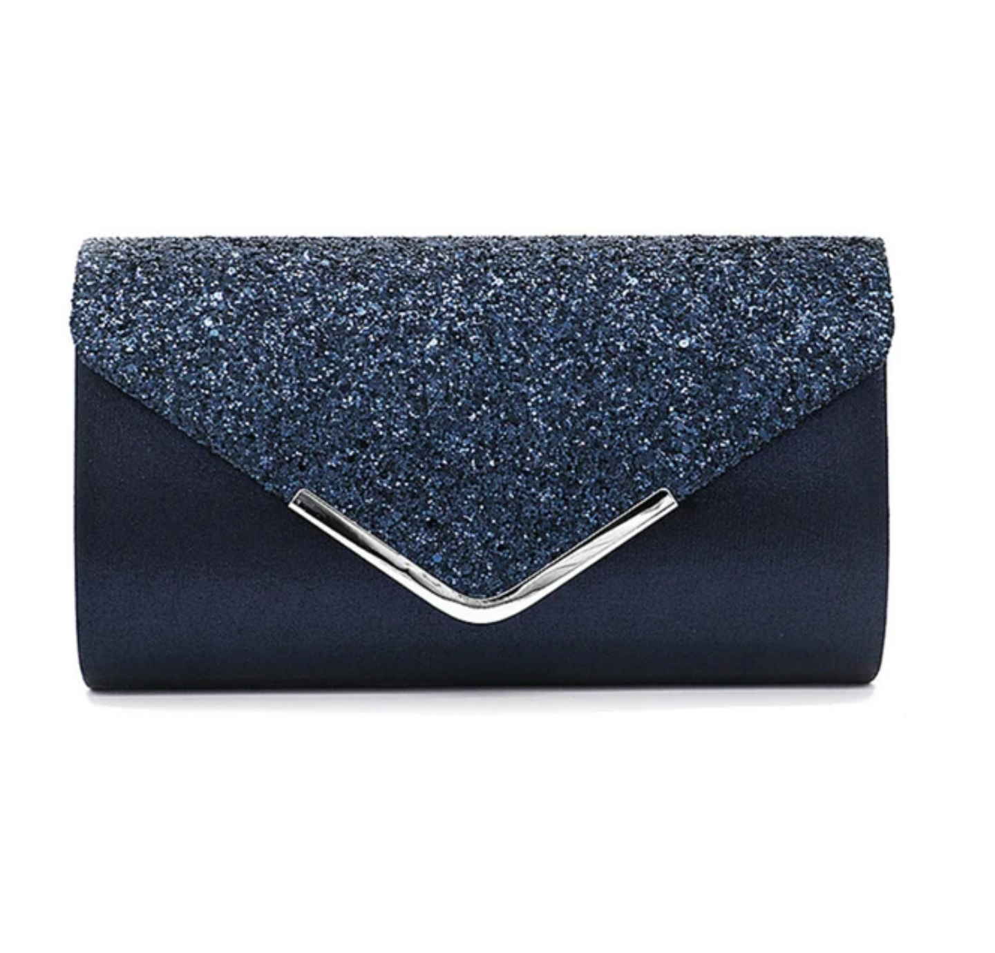 Large Glitz Clutch-Navy