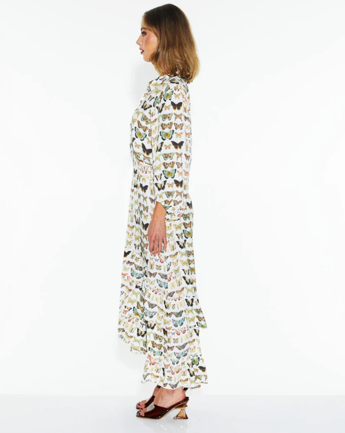 Taking Flight Shirt Dress - White