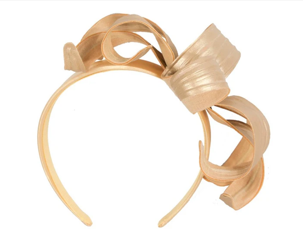 Stylish Bow Fascinator Gold