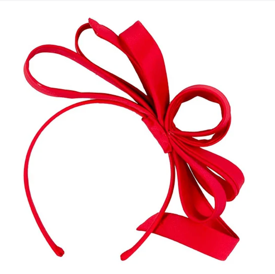 Red Satin Bow Fascinator