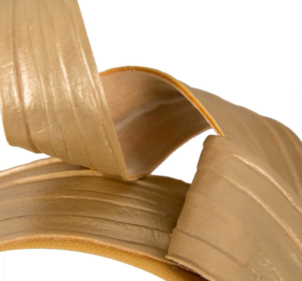 Gold Leather Fascinator