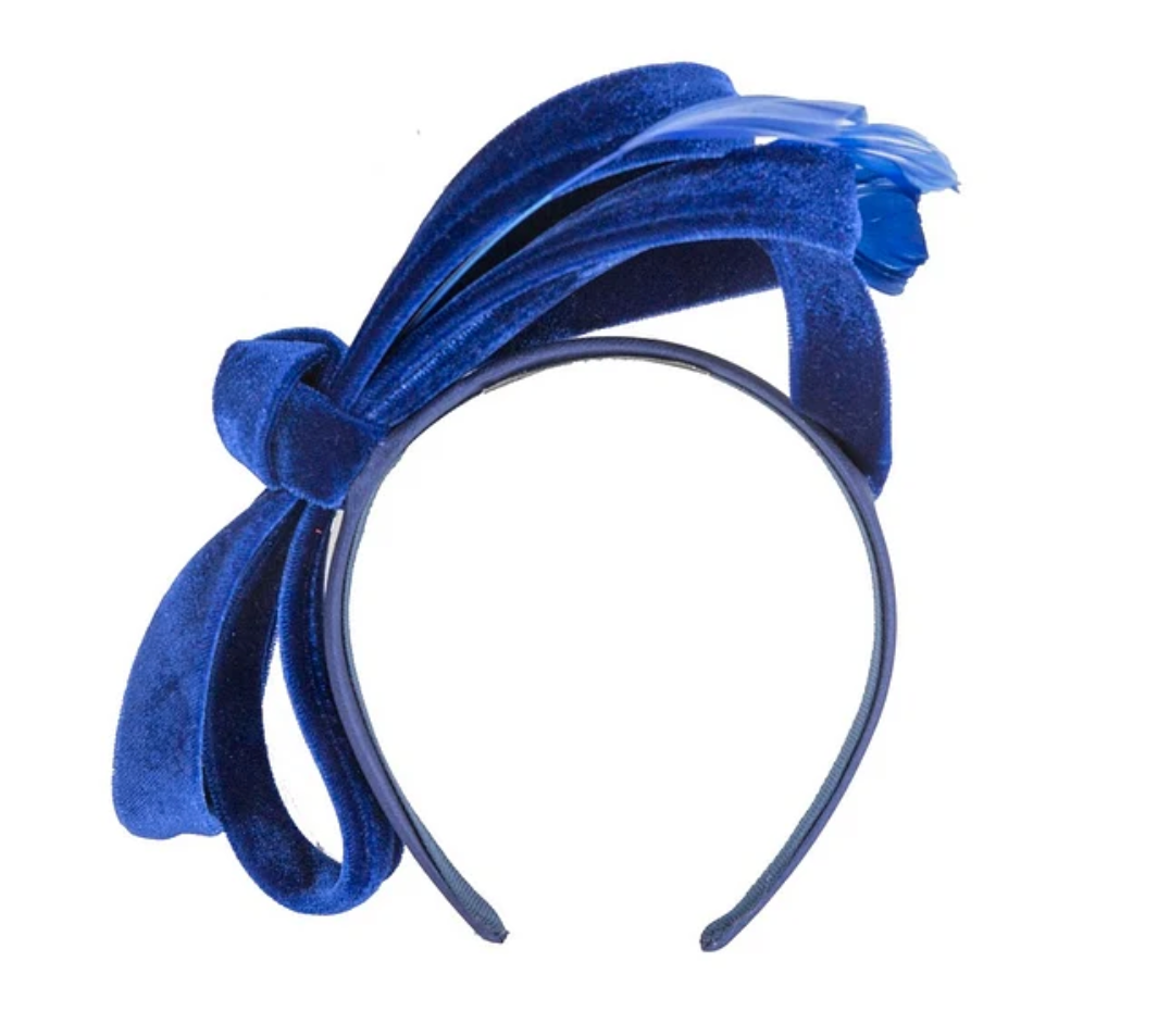 Blue Velvet Bow Fascinator