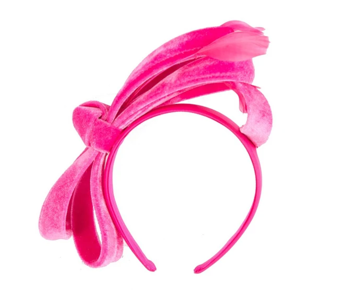 Pink Velvet Bow Fascinator