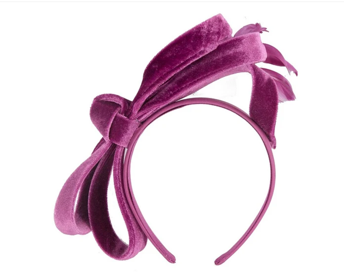 Purple Velvet Bow Fascinator