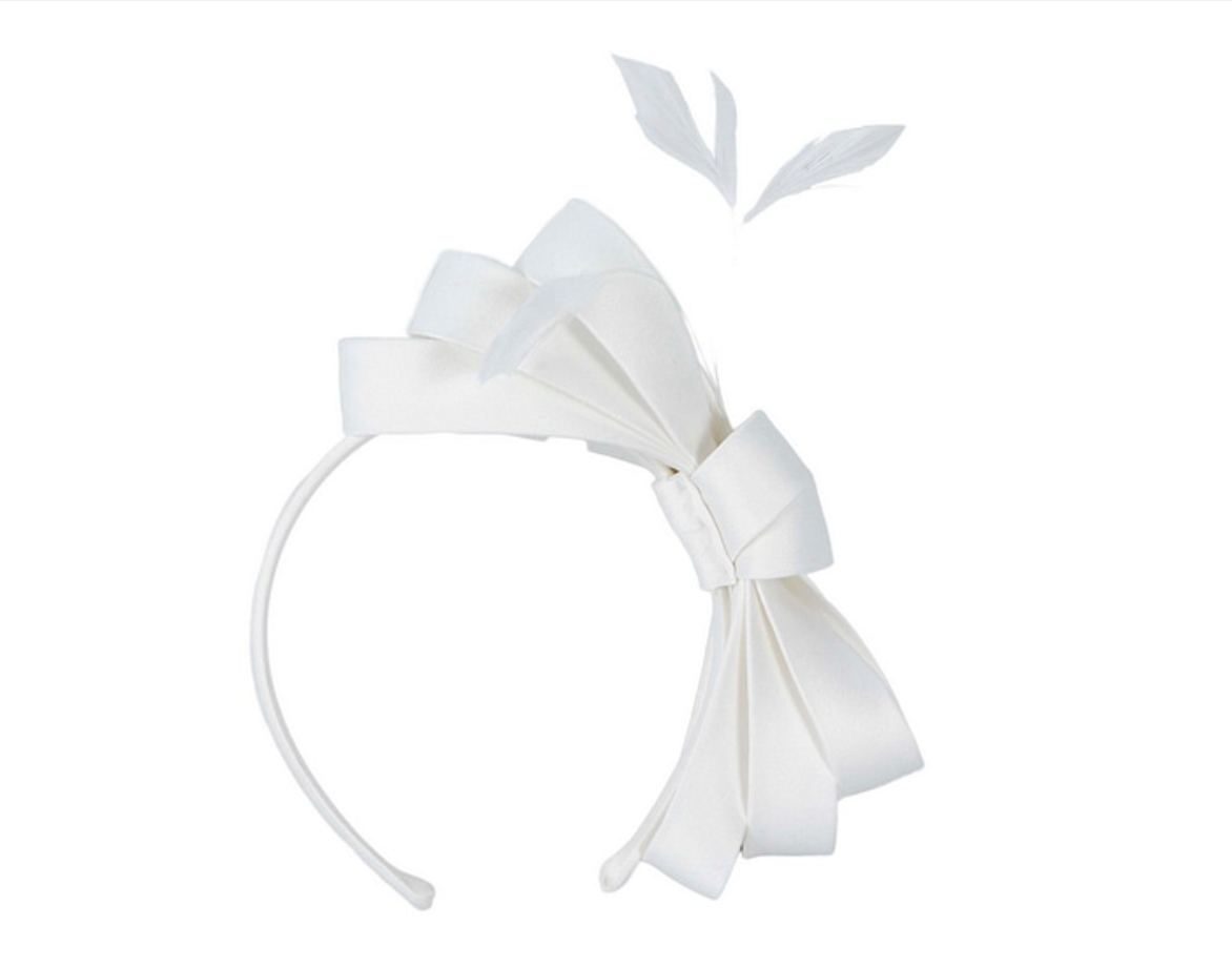 White Bow Fascinator