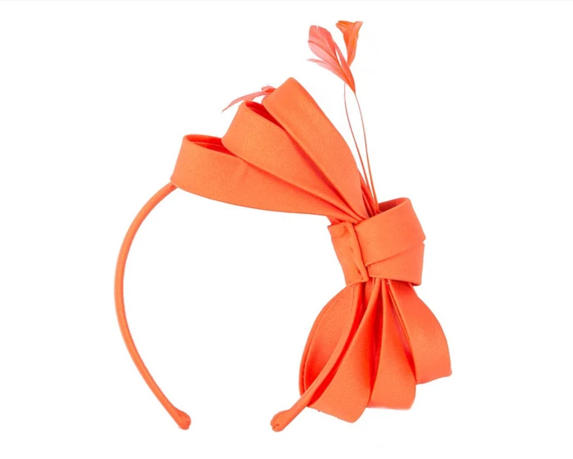 Orange Bow Fascinator