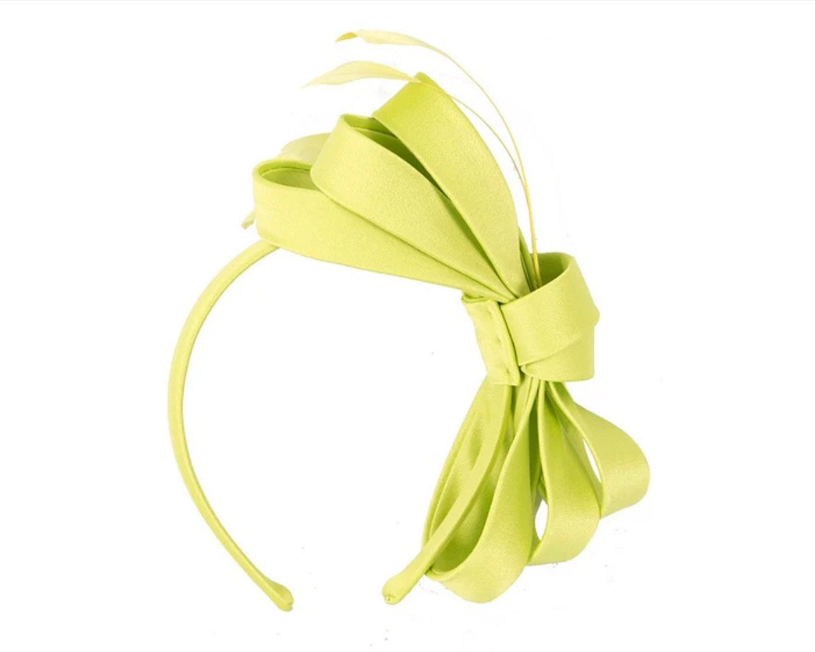 Lime Green Bow Fascinator