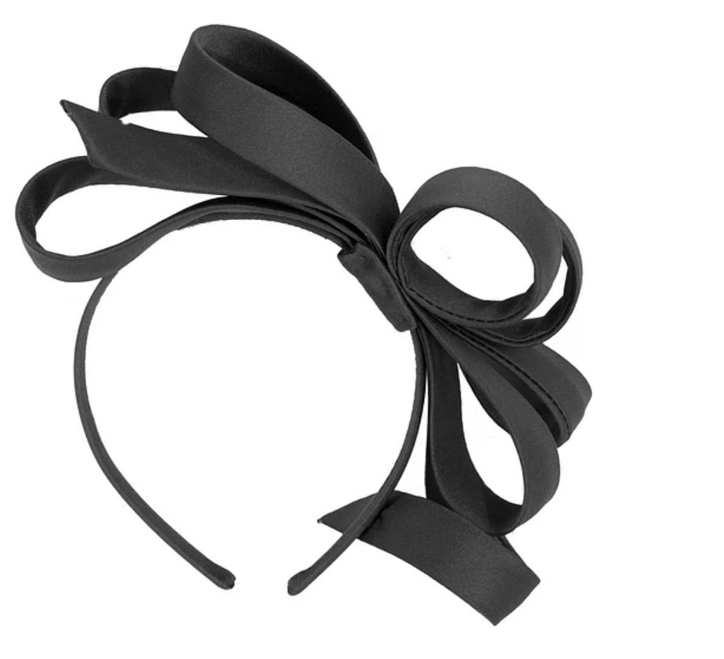 Black Satin Bow Fascinator
