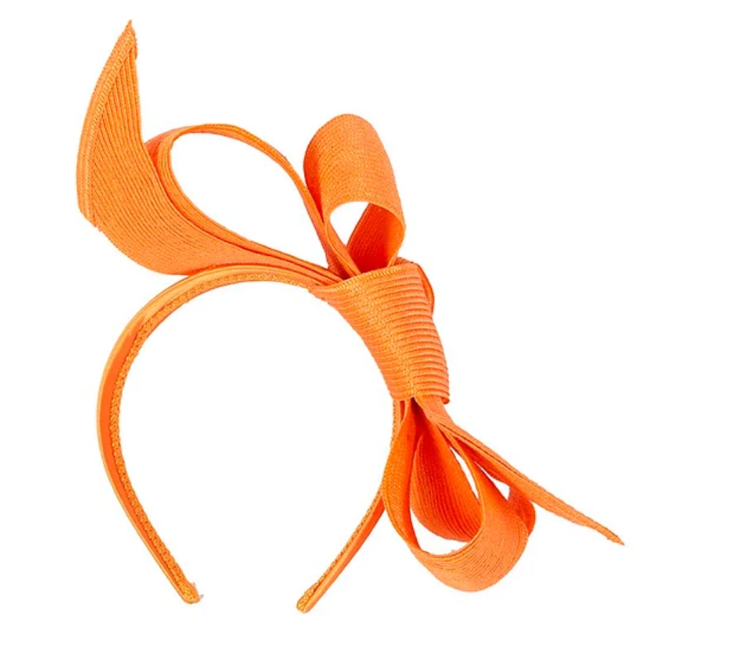 Large Orange Bow Fascinator