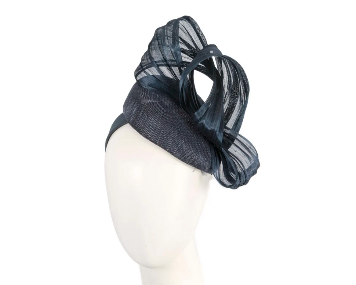 Navy Pillbox Fascinator
