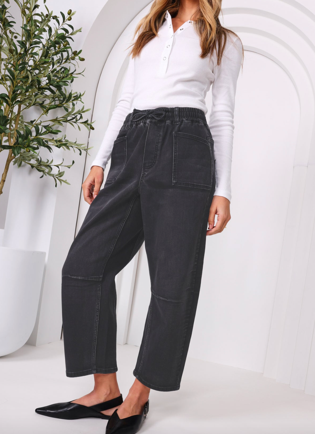 Leo Barrel Jean Blk
