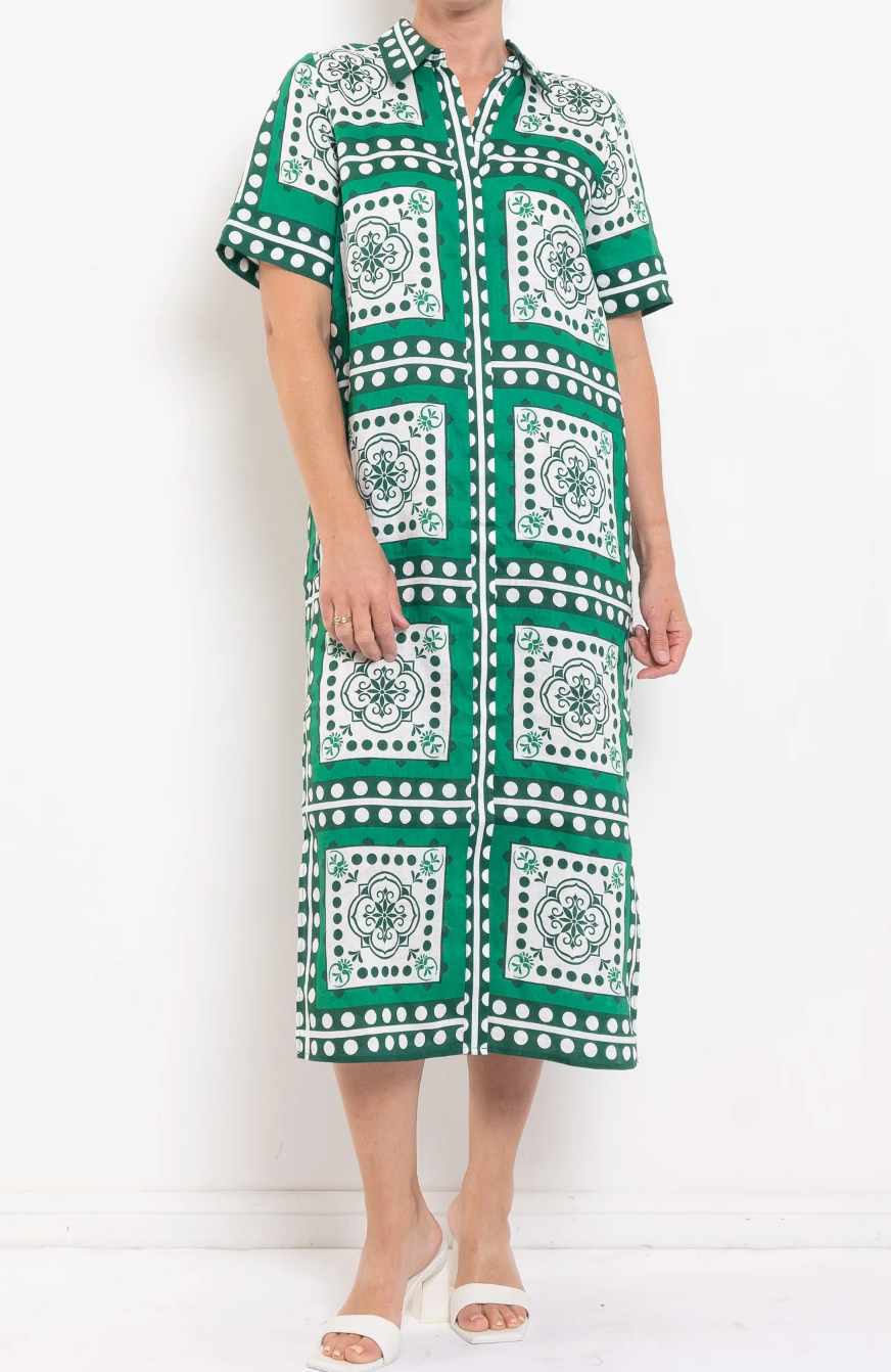 Roam Dress in Parrot Scarf