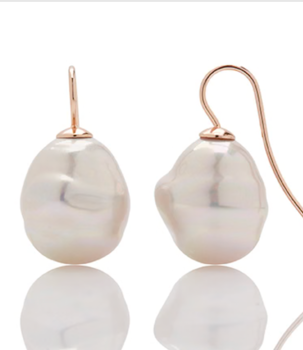 Firucci Baroque Pearl Earrings Ivory/Gold