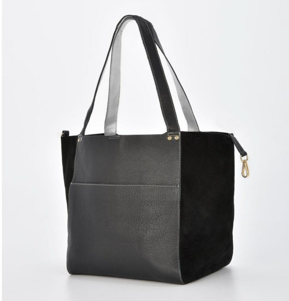 Phoenix Suede Hobo Bag Black/Silver