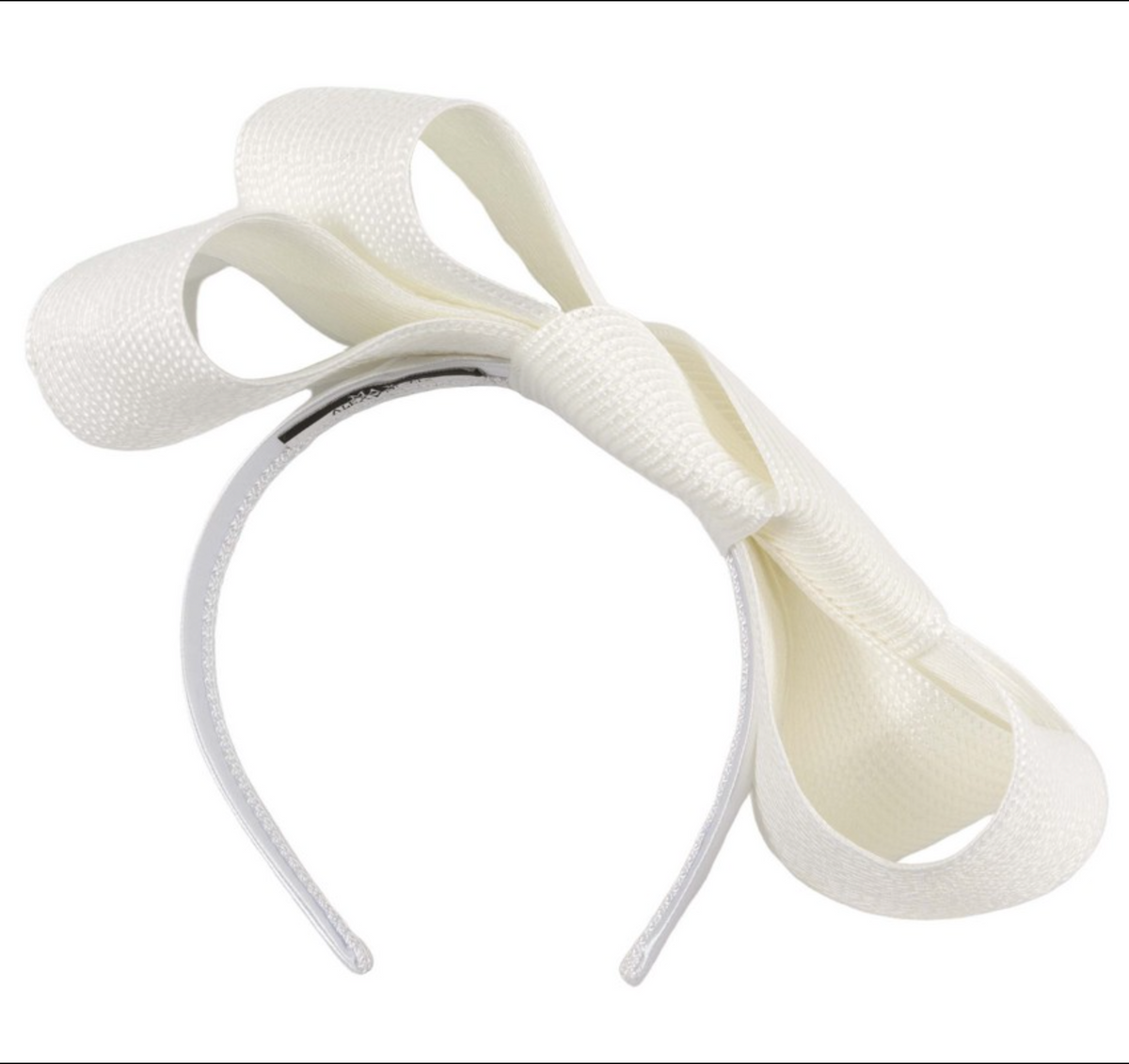 Double Bow Fascinator White