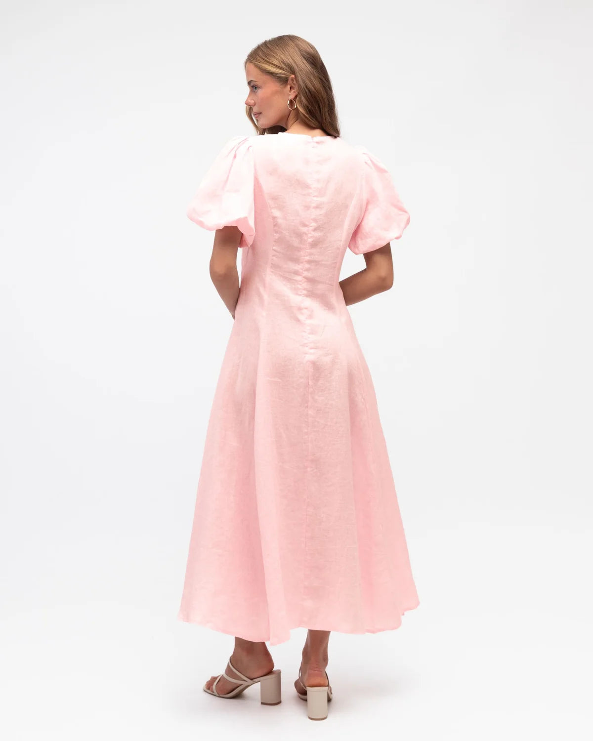 Penelope linen dress in Pink