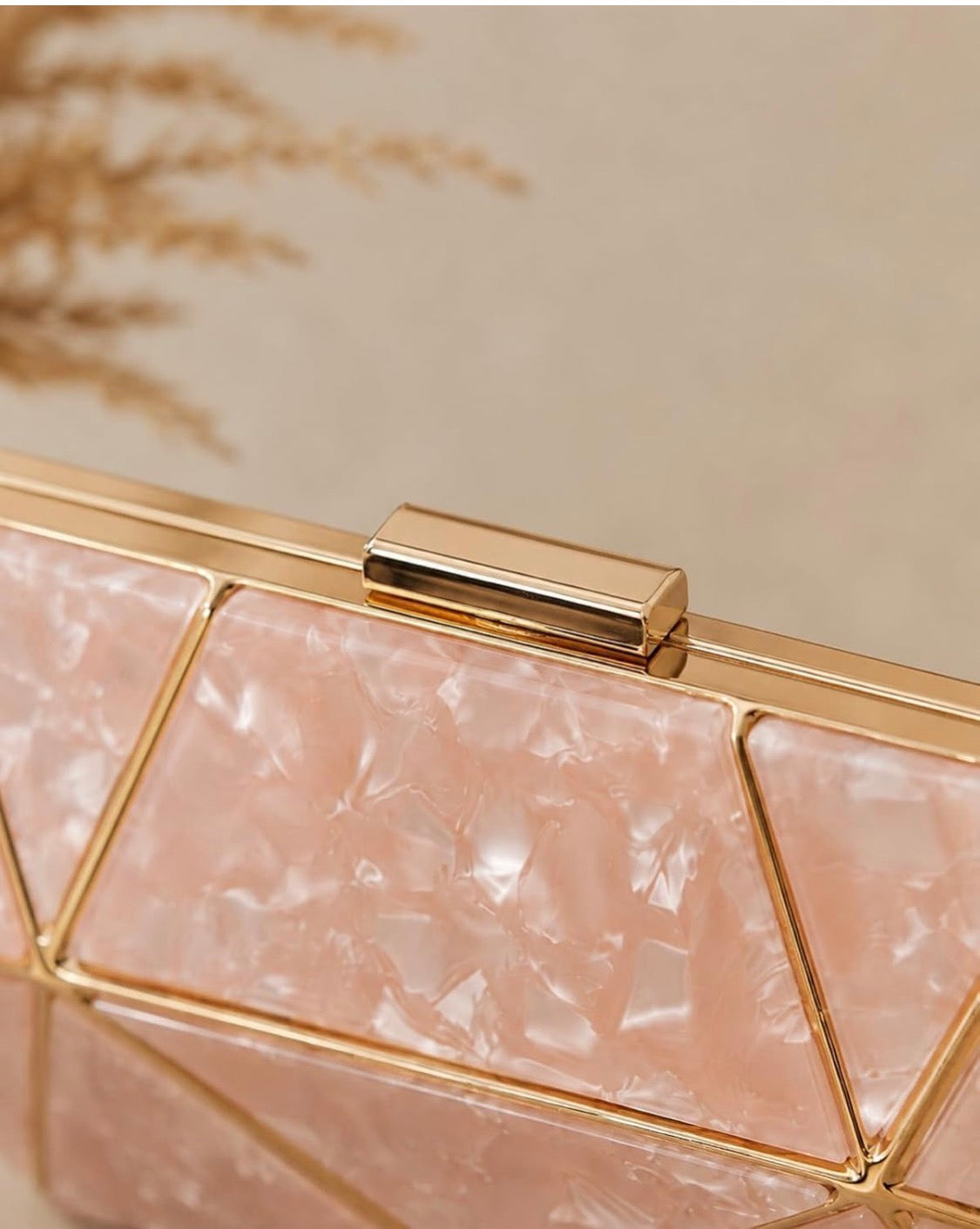 Lux Acrylic Marble Clutch