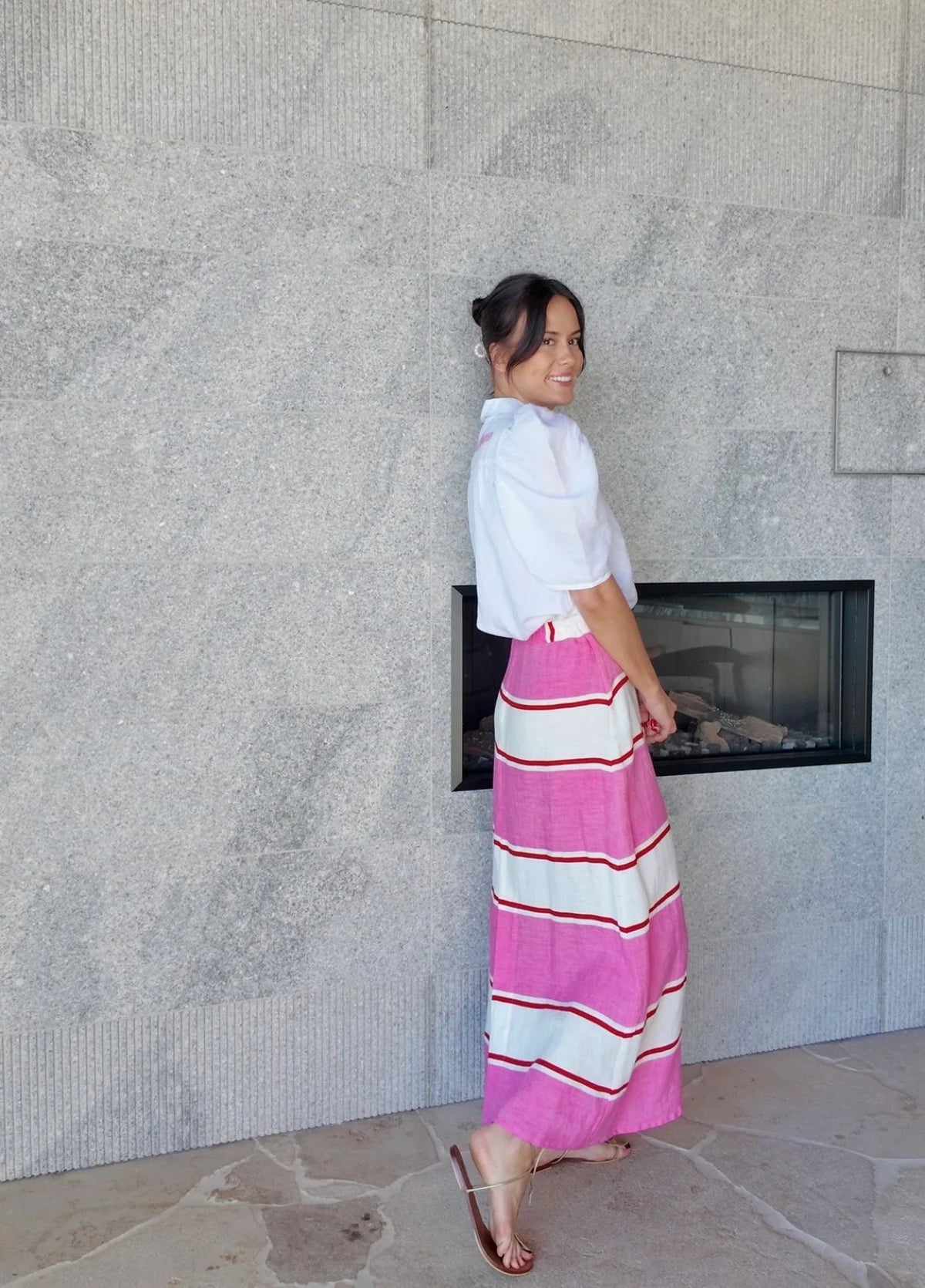 Voila Skirt Pink & White