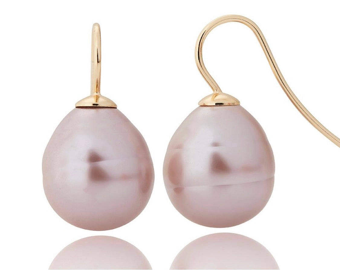 Firucci Baroque Pearl Earrings Pink/Gold