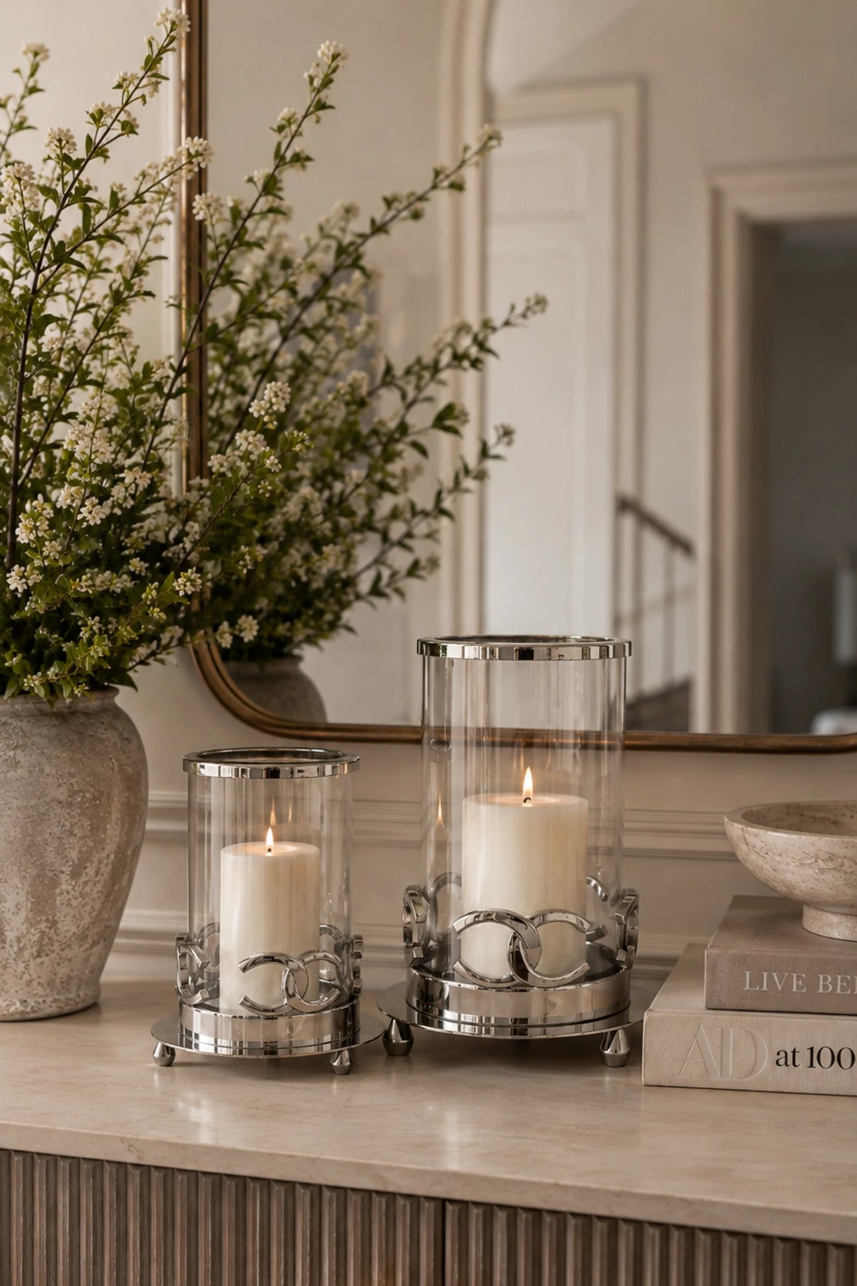 Horse Bit Lanterns- Silver