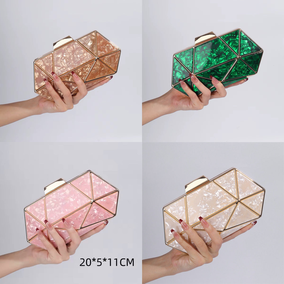 Lux Acrylic Marble Clutch