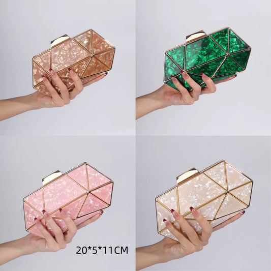 Lux Acrylic Marble Clutch