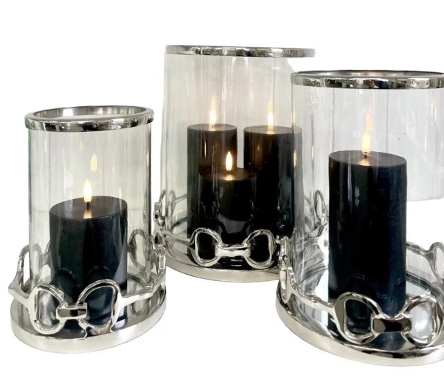 Horse Bit Lanterns- Silver