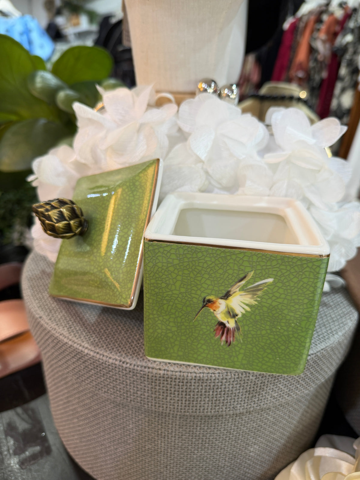 Oiseaux Trinket Dish W Brass Motif