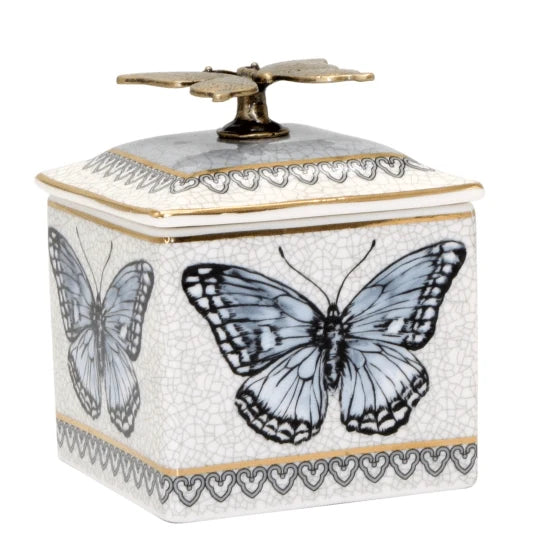 Papillon Trinket Dish W Brass Motif