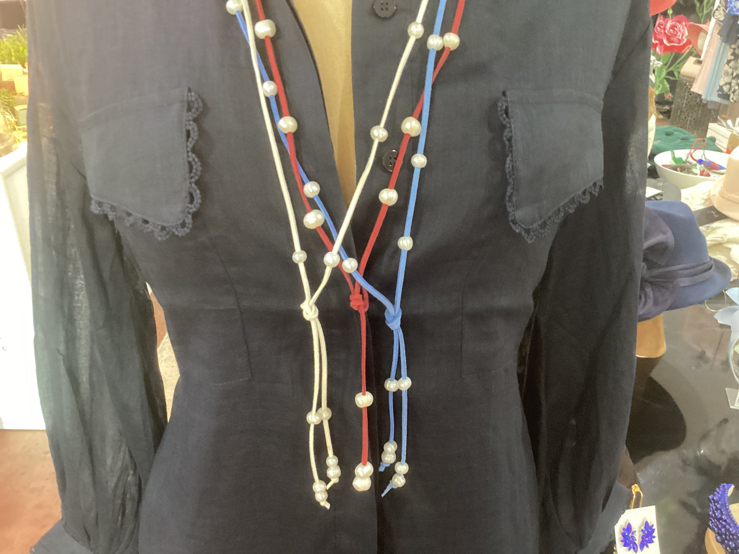 Freshwater pearl and leather necklace, assorted