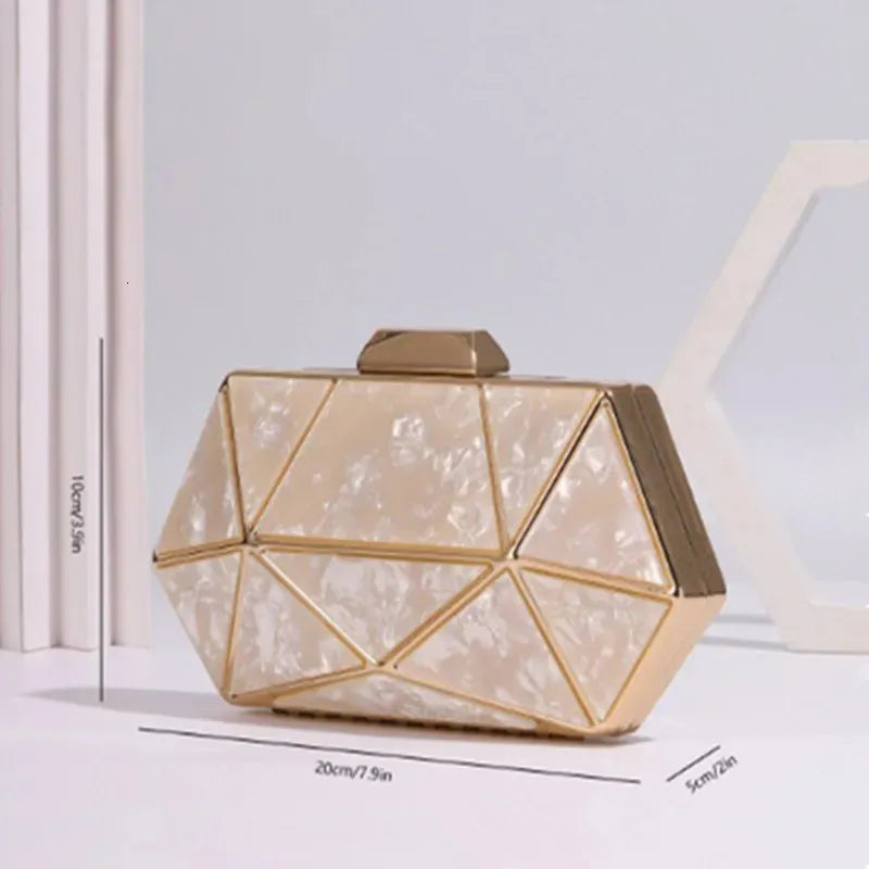 Lux Acrylic Marble Clutch
