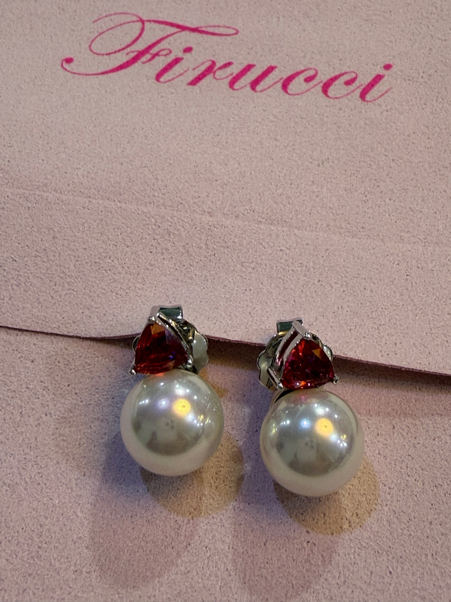 Firucci Pearl & Pink Crystal Drop