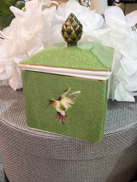 Oiseaux Trinket Dish W Brass Motif