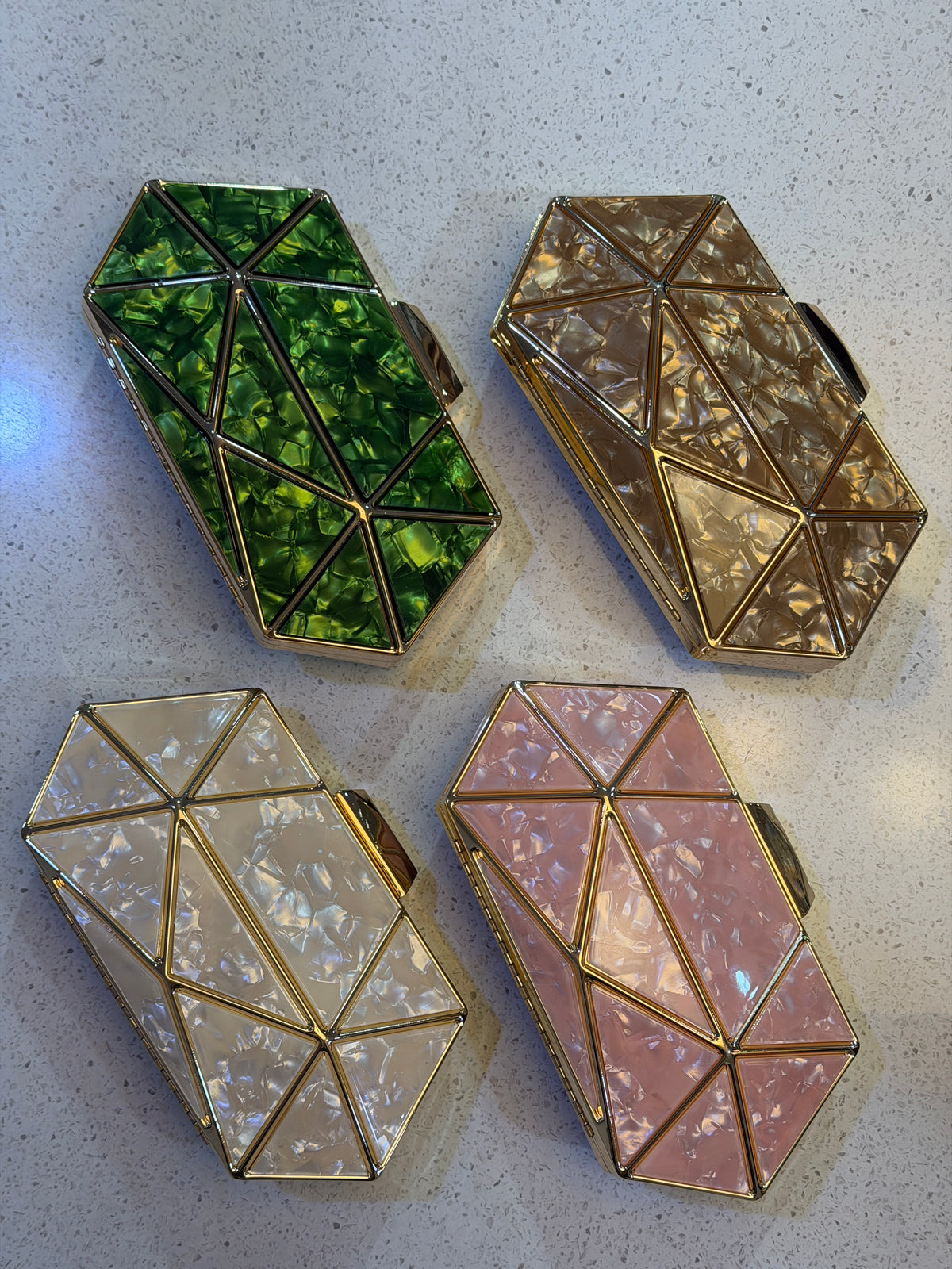 Lux Acrylic Marble Clutch