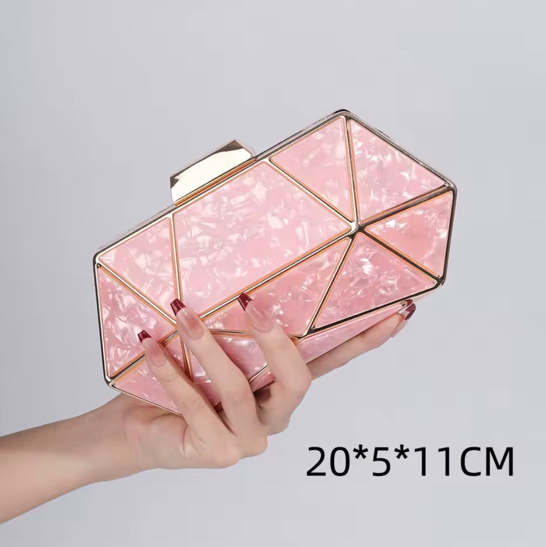 Lux Acrylic Marble Clutch
