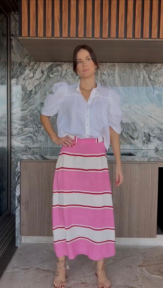 Voila Skirt Pink & White