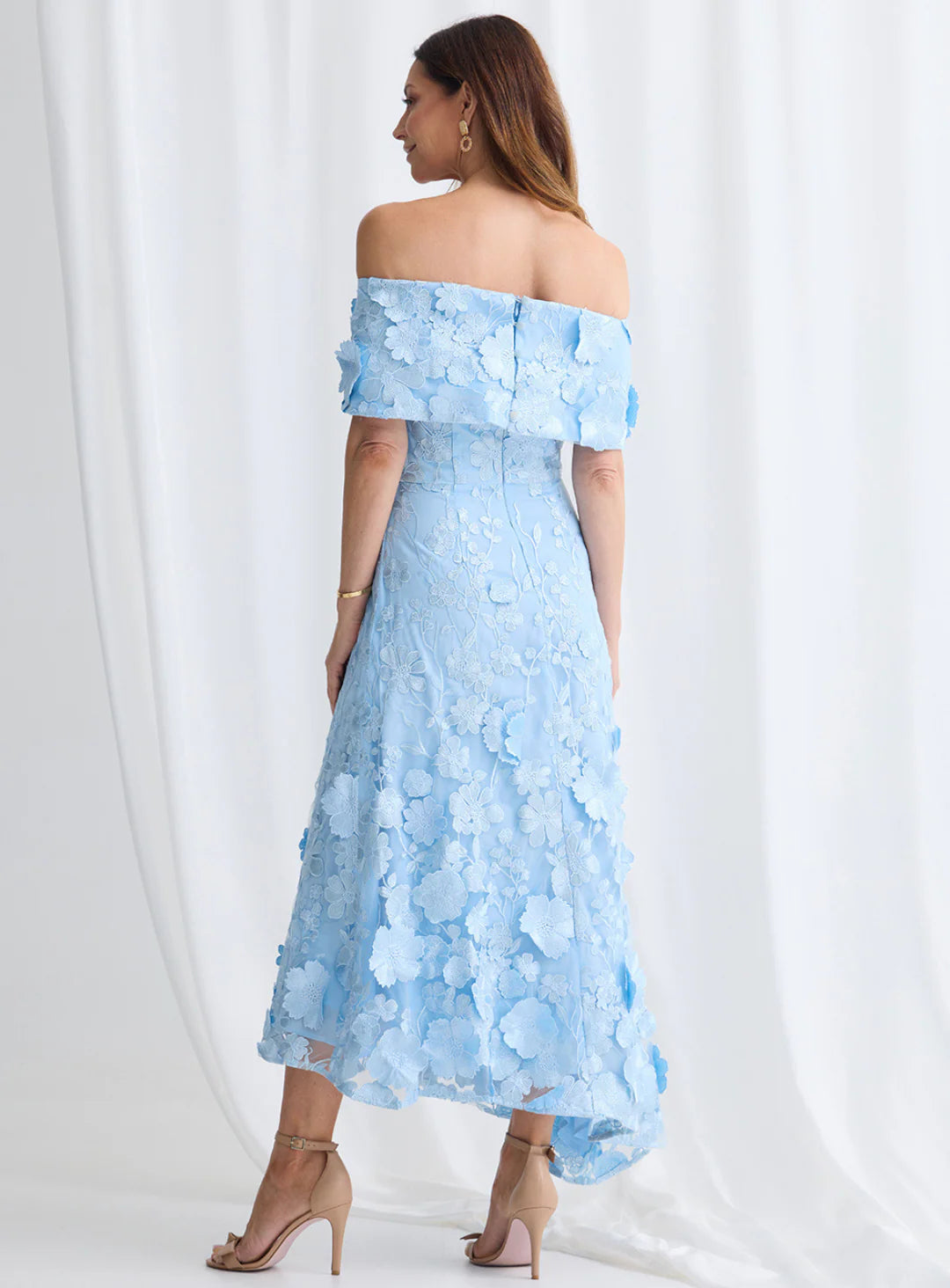 Benni Off Shoulder Dress- Sky