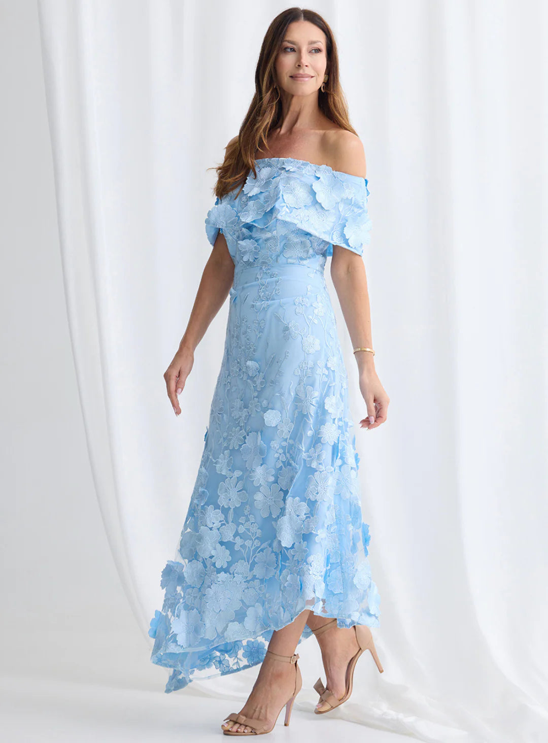 Benni Off Shoulder Dress- Sky