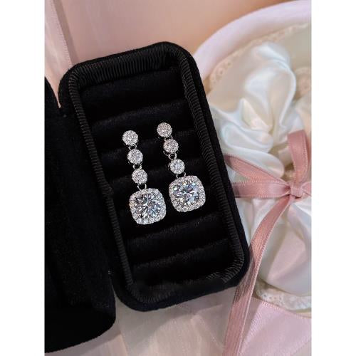 Silver & Blue Zirconia Primness Drop Earrings