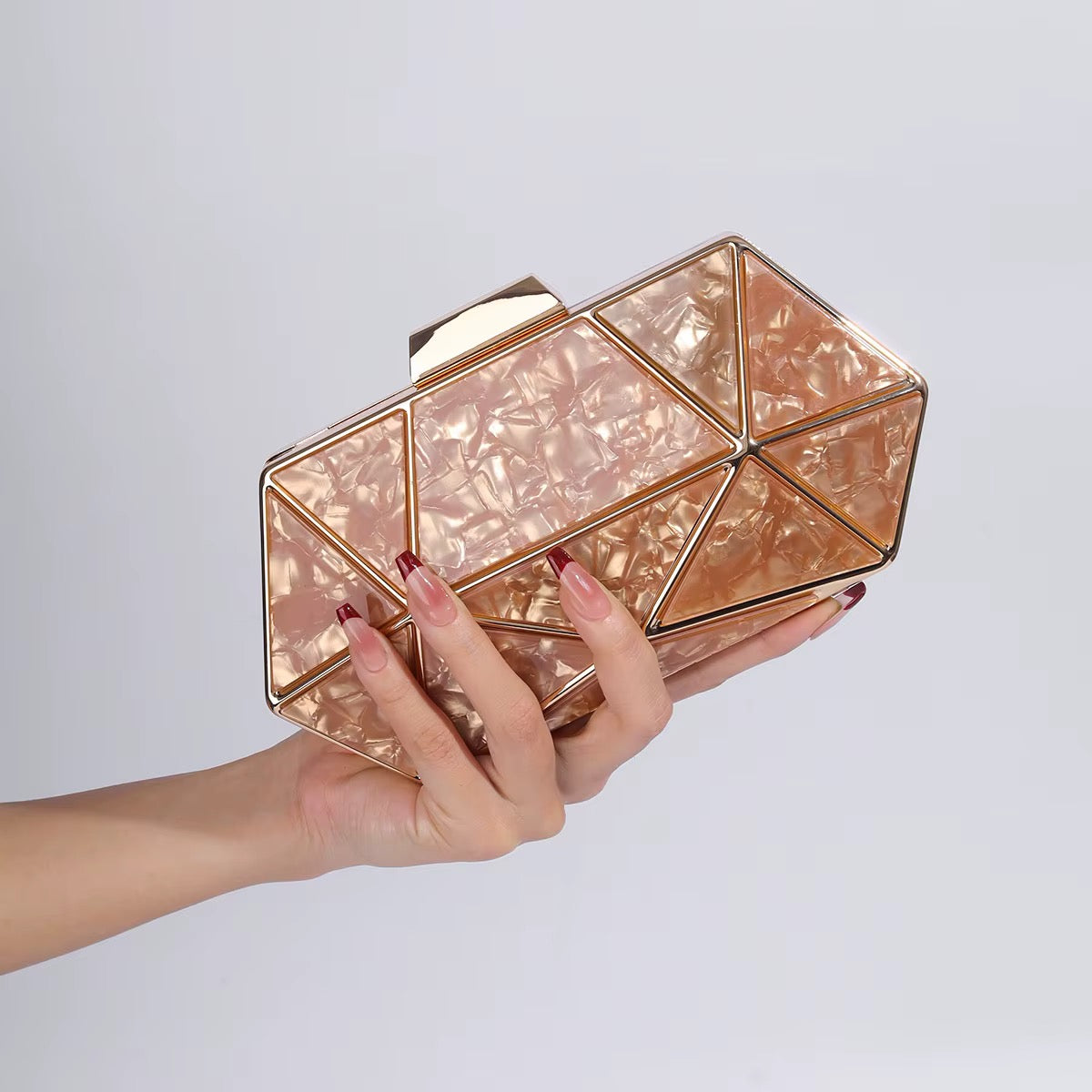 Lux Acrylic Marble Clutch