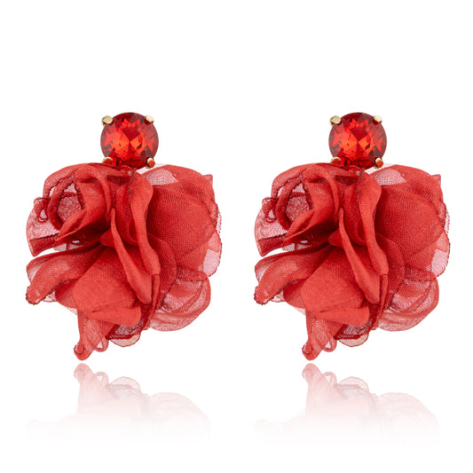 Flora Shine Earring- Burgundy