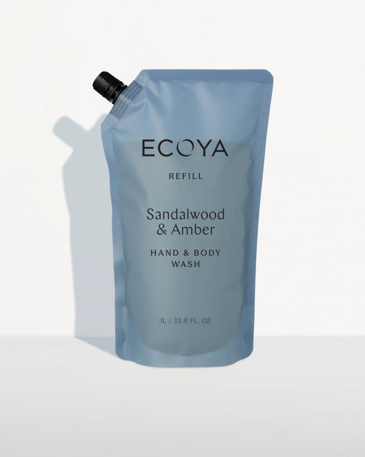 Ecoya Sandalwood Hand & Body Wash 1Ltr REFILL