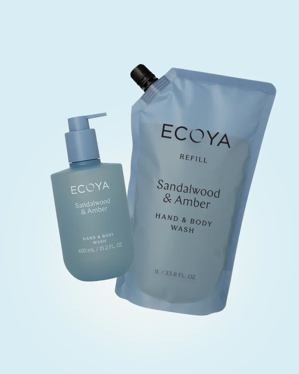 Ecoya Sandalwood Hand & Body Wash 1Ltr REFILL